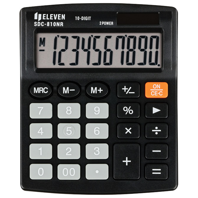 Kalkulator komercijalni 10 mjesta eleven sdc-810nr crni (55433)