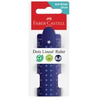 Ravnalo pvc 30cm dots faber-castell 172130 sort (55508)