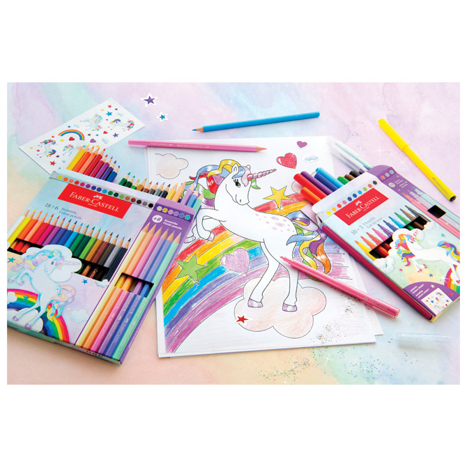 Flomaster školski 18 plus 6boja unicorn faber castell 554221 blister (55528)