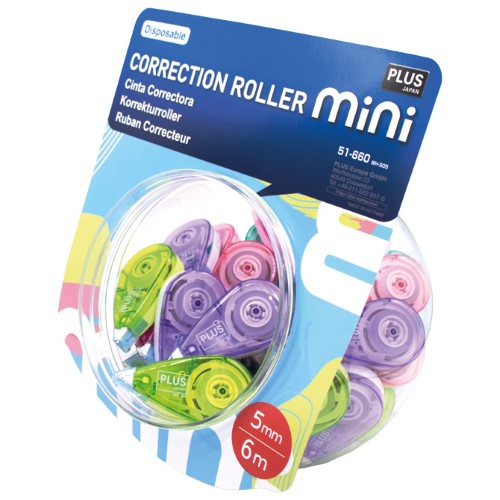 Korektor roler 5mmx6m plus,wh-505-50p pastel sort (55587)