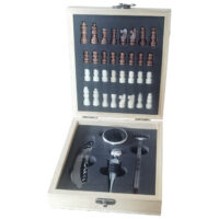 Set za vino - 3 dijela plus igra šah u bambus kutiji (55592)