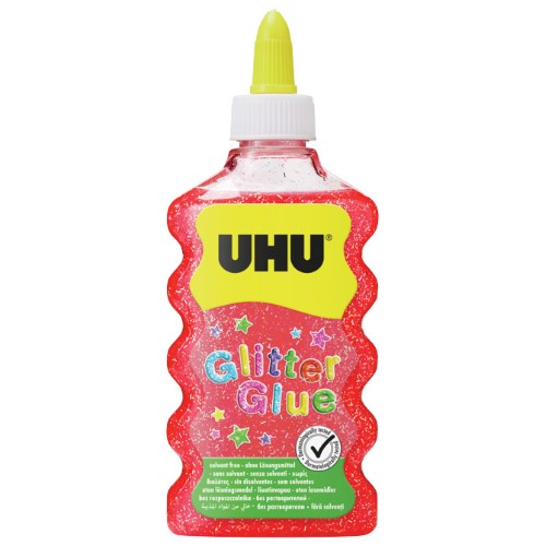 Ljepilo glitter glue 177ml uhu crveno (55632)