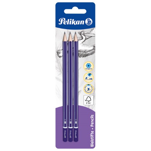 Olovka grafitna hb standard pk3 pelikan 978841 blister (55887)