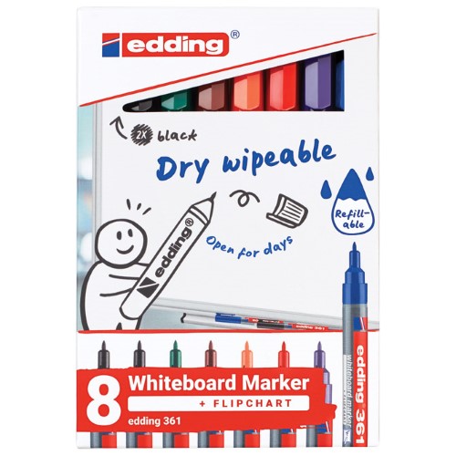 Marker za bijelu ploču 1mm edding 361/8 s blister (55961)