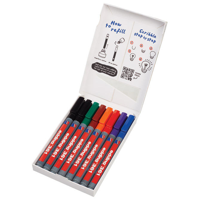 Marker za bijelu ploču 1mm edding 361/8 s blister (55961)