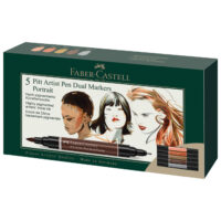 Marker obostrani pitt artist 5boja portrait india ink faber castell 162009 sortirano (56408)