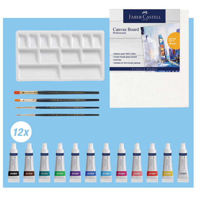 Set boja akrilnih u tubi 9ml pk18 faber-castell 379280 (56609)