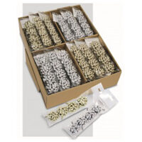 Mašna ukrasna samoljepljiva 45 mm poly glitter pk4 Prasent 1593-099 sort zlatna/srebrna (56761)
