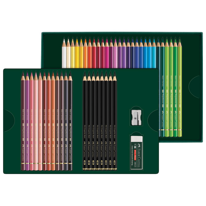 Set polychromos & pitt graphite matt pk50 faber castell 210054 (56817)