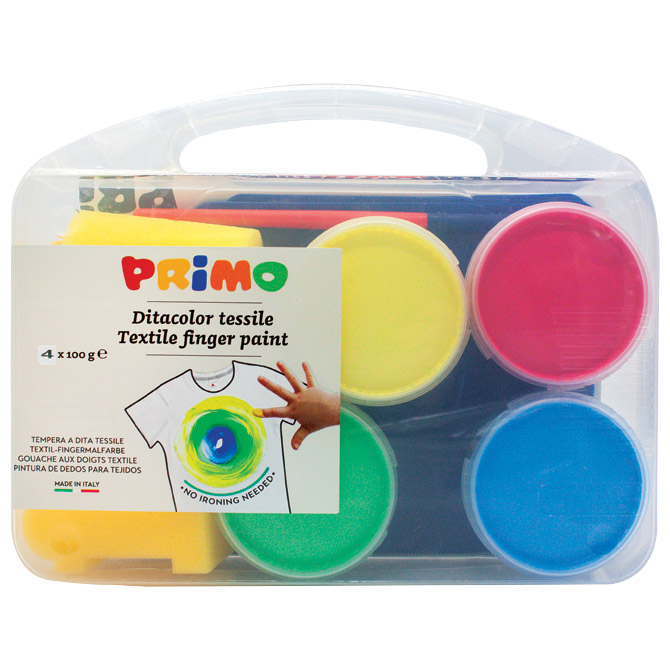 Boja tempera za ruke 100g u čaši 4boje plus pribor za tekstil primo 228txd100 (57195)