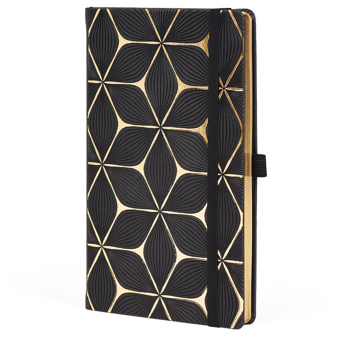 Notes 13x21 cm crte 96l s gumicom castelli gold flower crno/zlatni (57251)