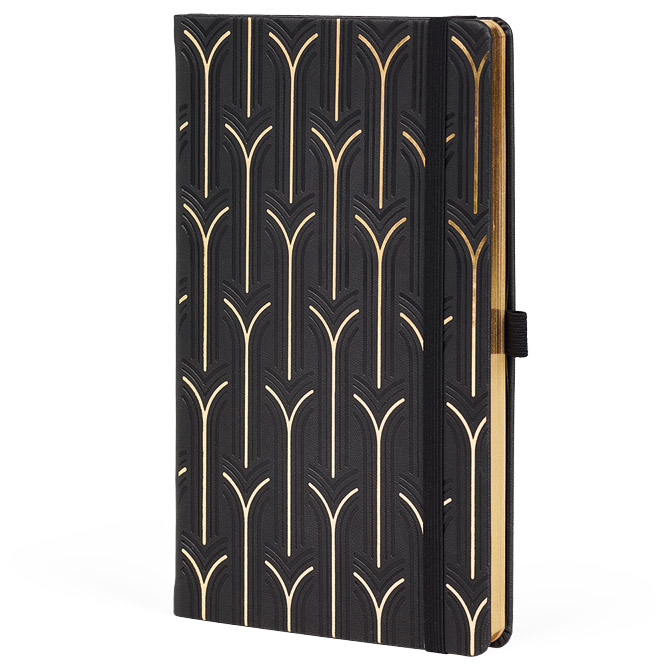 Notes 13x21 cm crte 96l s gumicom castelli gold arch crno/zlatni (57252)