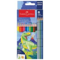 BOJE DRVENE 10 BOJA PLUS 3 BOJE DRVENE DINO FABER CASTELL 111213 BLISTER (57718)