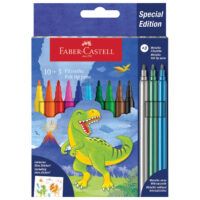 FLOMASTER ŠKOLSKI 10 PLUS 3BOJE DINO FABER CASTELL 554214 BLISTER (57733)