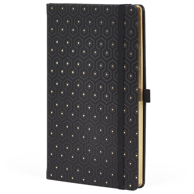 Notes 13x21 cm crte 96L s gumicom castelli gold honeycomb crno/zlatni (58151)