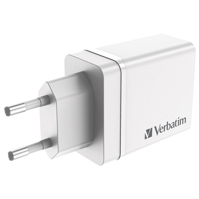 Punjač za mobilne uređaje zidni 1xusb-c/pd 20w/1xusb-a qc 3.0/2xusb-a 10w verbatim 49701 bijeli (5816