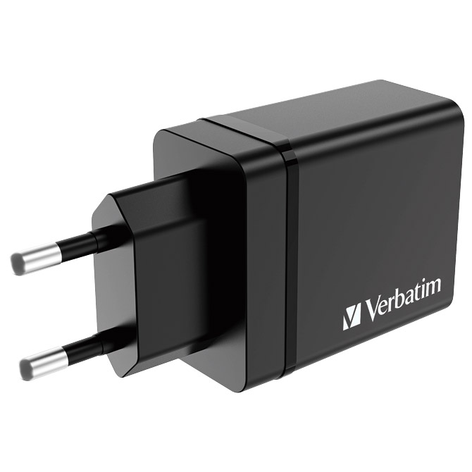 Punjač za mobilne uređaje zidni 1xusb-c/pd 20w/1xusb-a qc 3.0/2xusb-a 10w verbatim 49700 crni (58170)