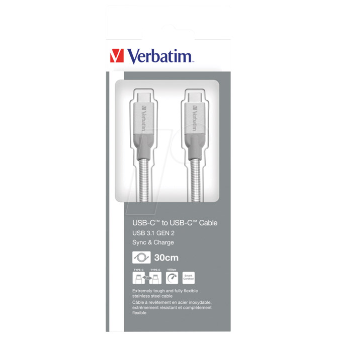 Kabel usb-c na usb-c 30 cm verbatim 48867 (58175)