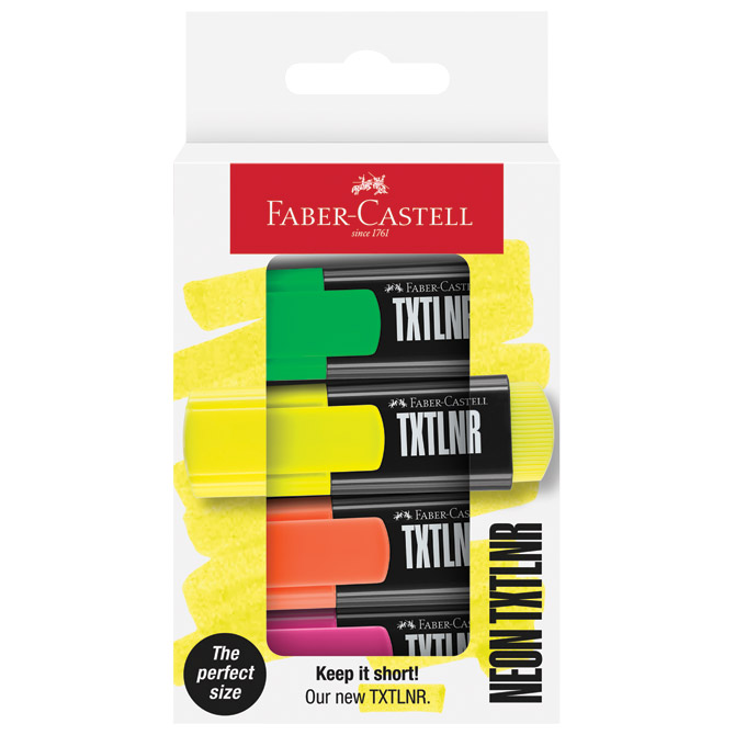 SIGNIR 1-5 MM MINI TXTLNR SUPERFLORESCENT KART.KUTIJA FABER CASTELL 154204/4BOJE BLISTER (58261)
