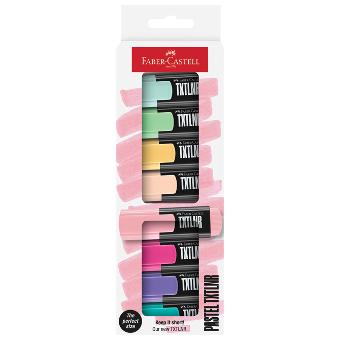 SIGNIR 1-5 MM MINI TXTLNR PASTEL KART.KUTIJA FABER CASTELL 154218/8BOJE BLISTER (58262)