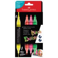 MARKER AKRILNI OBOSTRANI SHAKE&PAINT NEON FABER CASTELL 285505/4BOJE BLISTER (58269)