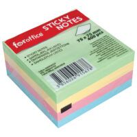 BLOK SAMOLJEPLJIV KOCKA 75X75 MM 400L FOROFFICE 4 BOJE (58323)