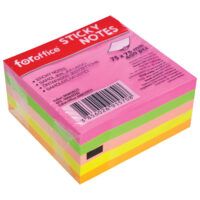 BLOK SAMOLJEPLJIV KOCKA 75X75 MM 400L FOROFFICE 5 BOJA NEON (58325)