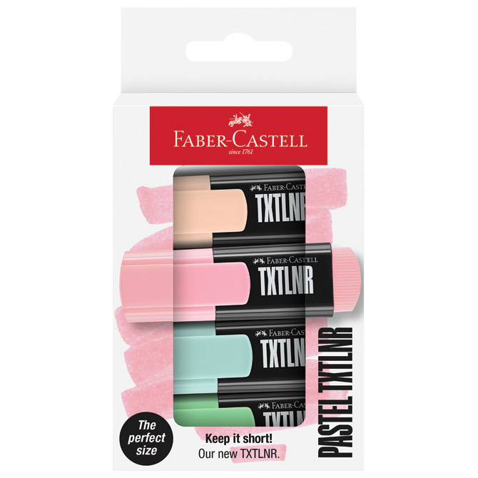 SIGNIR 1-5 MM MINI TXTLNR PASTEL KART.KUTIJA FABER CASTELL 154214/4BOJE BLISTER (58560)