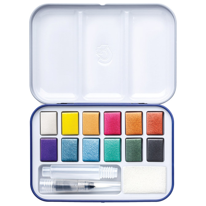 BOJA VODENA 12BOJE U METALNOJ KUTIJI TRAVEL BOX DESIGN JOURNEY STAEDTLER 888M M12-C (59081)