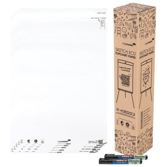 BLOK-FLIPCHART U ROLI 65X98 CM 5X20 LISTOVA SKETCH ECO LEGAMASTER 7-157610 (59819)