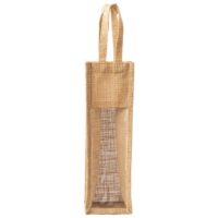 VREĆICE ZA VINO JUTA 10.5X35.5X10 CM S PROZORČIĆEM (60915)