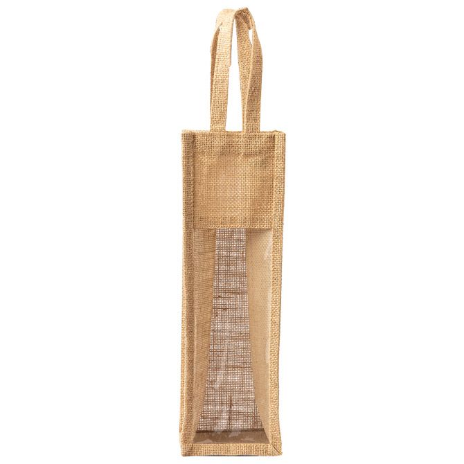 VREĆICE ZA VINO JUTA 10.5X35.5X10 CM S PROZORČIĆEM (60915)