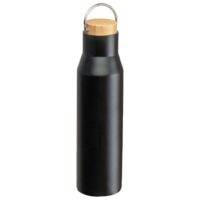 BOCA TERMO METALNA 550 ML S DRVENIM POKLOPCEM CRNA (61008)