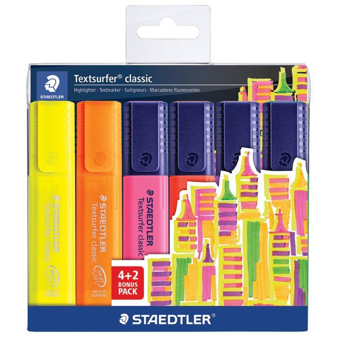 SIGNIR 1-5 MM CLASSIC STAEDTLER 364 SWP6P 6BOJA (4 PLUS 2GRATIS) BLISTER (61723)