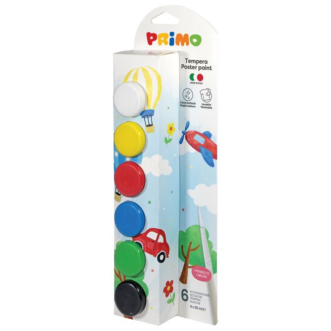 BOJA TEMPERA 25 ML U ČAŠI 6BOJA PRIMO 253TB6EP BLISTER (61956)