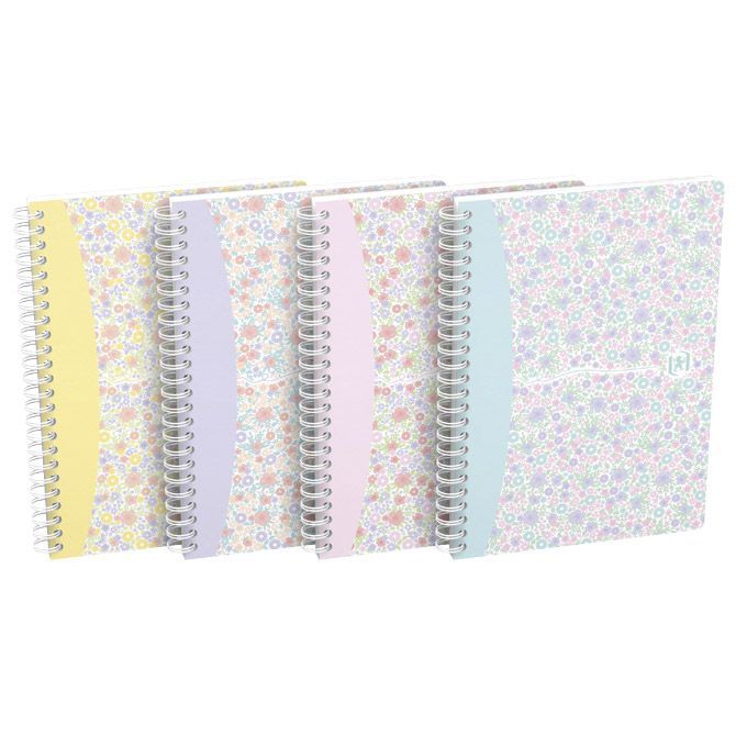 BLOK KOLEGIJ A5 CRTE 60L FLORAL PASTEL OXFORD 400094953 SORT (62280)