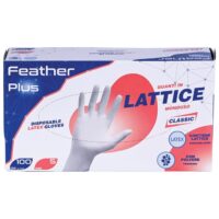 PRIBOR ZA ČIŠĆENJE-RUKAVICE LATEX-S PUDEROM FEATHER PK100 BIJELE S (62490)
