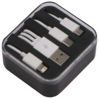 KABEL 3-U-1 ZA PUNJENJE USB,MICRO USB NA USB-C I IOS 30CM BIJELI U KUTIJI (62574)