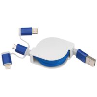 KABEL ZA PUNJENJE UVLAČNI USB SA 3 KONEKTORA PLAVI (62576)
