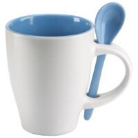 Šalica 250ml sa žličicom midoceanbrands mo734404 bijela/plava (900002537)