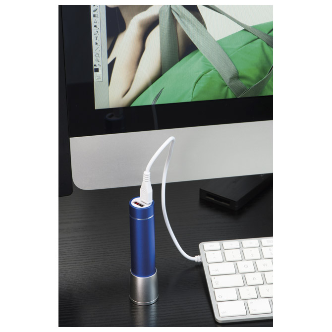 Punjač za mobilne uređaje aluminijski sa svjetlom easy 012504 plavi (900002925)