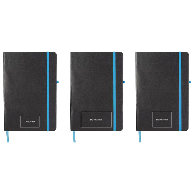 Notes A5 crte 80l šamoa s gumicom cuxhaven easy 037914 crno/svijetlo plavi (900005068)