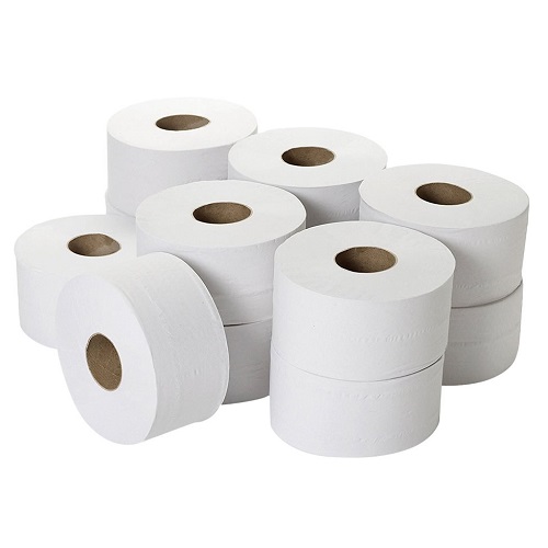 Mini Jumbo Toaletni papir u roli dvoslojni bijeli wc papir za ugostiteljstvo i professionalnu namjenu u rolama paket 12rola za držaće mini jumbo rola
