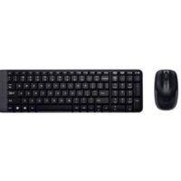 Tipkovnica + miš Logitech MK220 Wireless Desktop, bežična, crna, USB