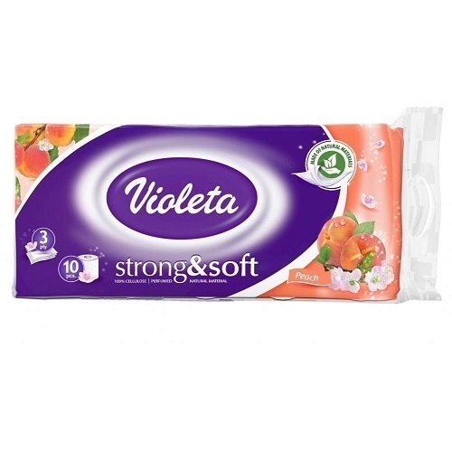 WC papir Teta Violeta toaletna rola troslojna STRONG & SOFT breskva pk10 rola